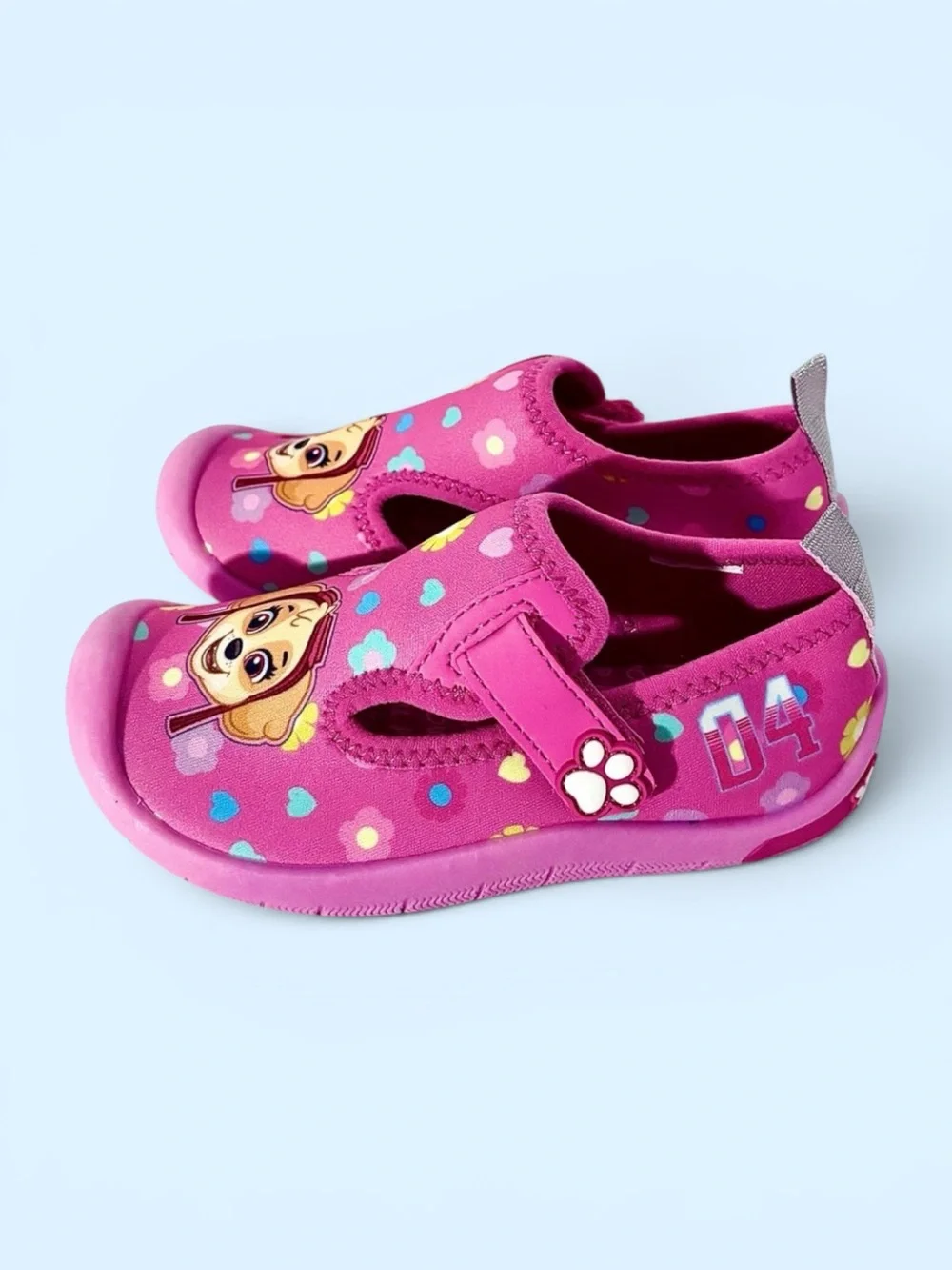 NWOT Paw Patrol Skye Water Shoes Pink Floral Thick‑Sole Toddler Girl 10
